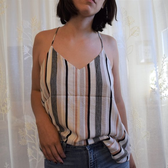 Striped Flowy Tank - Picture 1 of 5